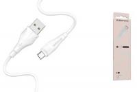 USB D.CABLE micro USB BOROFONE BX18 Optimal charging data cable (белый) 1 метр
