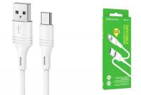 USB D.CABLE BOROFONE BX43 CoolJoy charging data cable for Type-C (белый) 1 метр