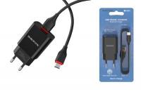 Сетевое зарядное устройство USB 2100mAh + кабель micro USB BOROFONE BA20A Sharp single port charger
